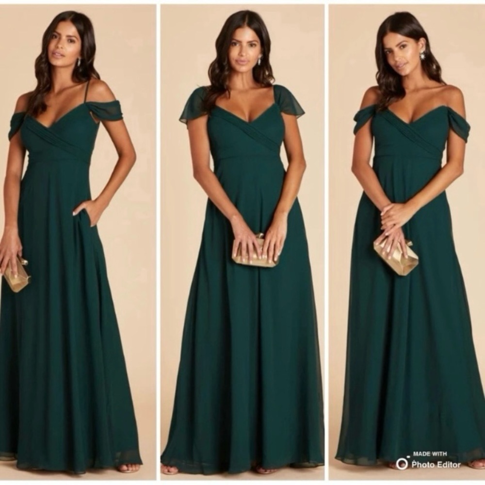 Birdy Grey Emerald Green Spence Bridesmaid Dress With Pockets Size XL NWT